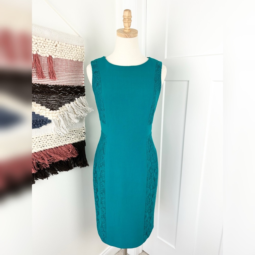 Adrianna Papell Teal Midi Dress